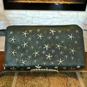 Jimmy Choo Carnaby Star Studded Zippy Wallet